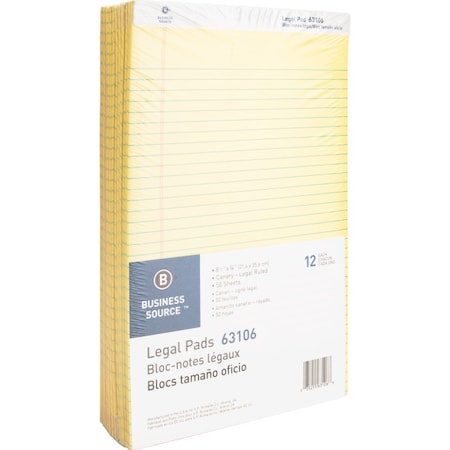 Business Source Pad, Legal, 8.5X14, 50Sh, Ca 6PK BSN63106